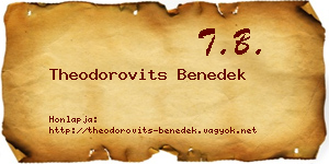 Theodorovits Benedek névjegykártya